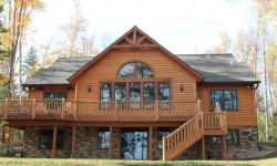 Cedar hewn log siding