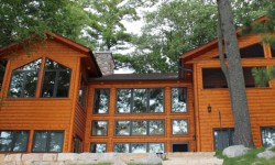 Cedar hewn log siding