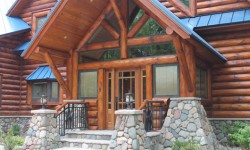 Cedar hewn log siding