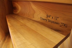 Cherry skipsawn stair tread