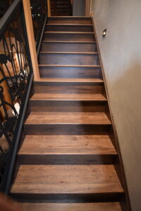 Tight Knot Hickory Treads, travertine texture