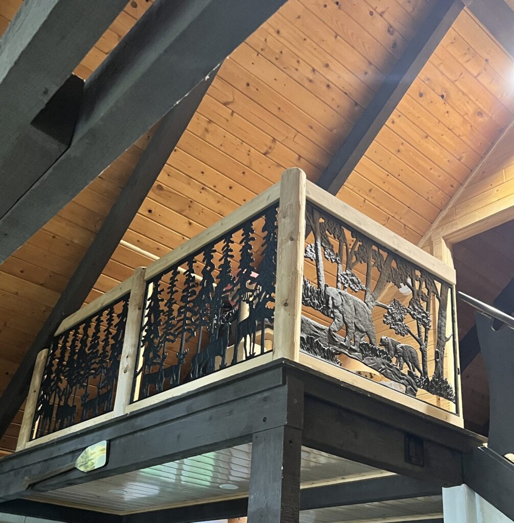 Tight Knot Red Oak Paneling, with White Cedar Posts & Railings